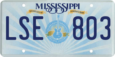 MS license plate LSE803