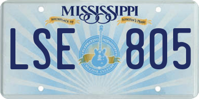 MS license plate LSE805