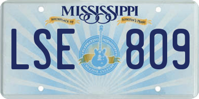 MS license plate LSE809