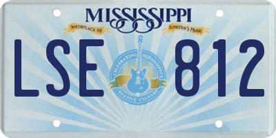 MS license plate LSE812