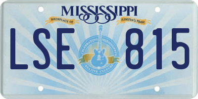 MS license plate LSE815
