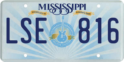 MS license plate LSE816