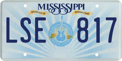 MS license plate LSE817