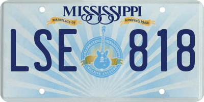 MS license plate LSE818