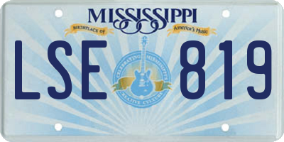 MS license plate LSE819