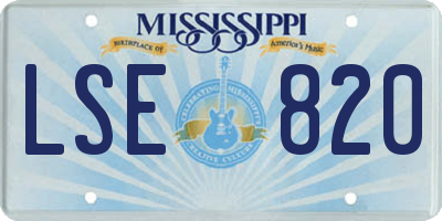 MS license plate LSE820