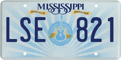 MS license plate LSE821