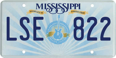 MS license plate LSE822