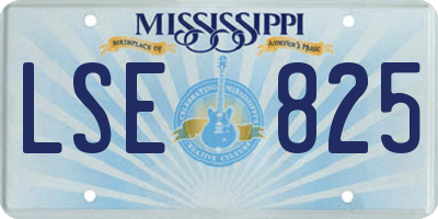 MS license plate LSE825