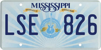 MS license plate LSE826