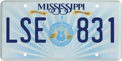 MS license plate LSE831