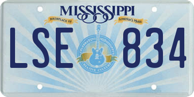 MS license plate LSE834