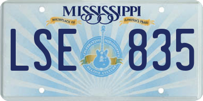MS license plate LSE835