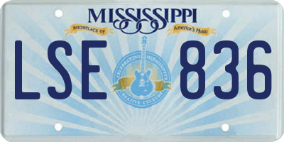 MS license plate LSE836
