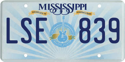 MS license plate LSE839