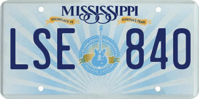 MS license plate LSE840