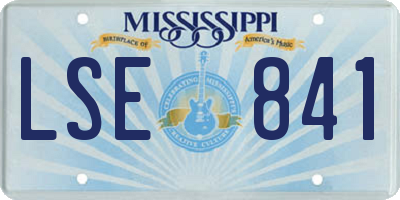MS license plate LSE841