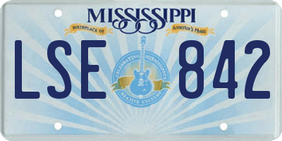 MS license plate LSE842