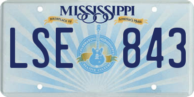 MS license plate LSE843