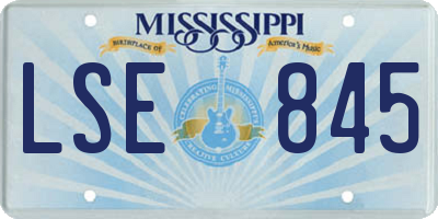 MS license plate LSE845