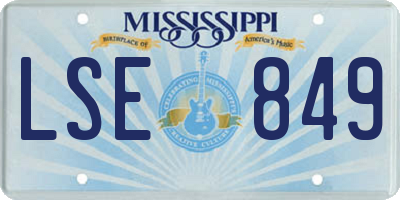 MS license plate LSE849