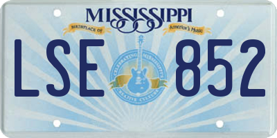 MS license plate LSE852
