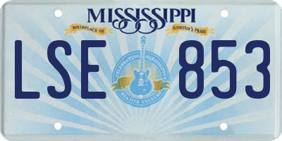 MS license plate LSE853