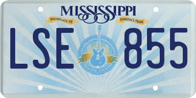 MS license plate LSE855