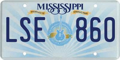 MS license plate LSE860