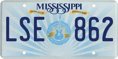 MS license plate LSE862