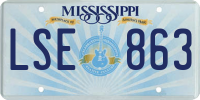 MS license plate LSE863