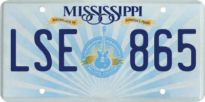 MS license plate LSE865