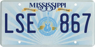 MS license plate LSE867