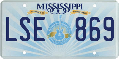 MS license plate LSE869
