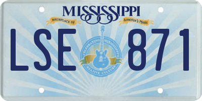 MS license plate LSE871