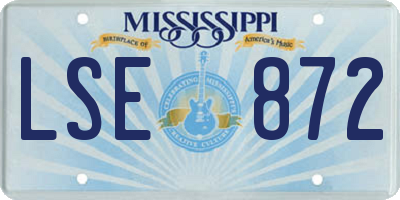 MS license plate LSE872