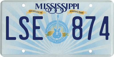 MS license plate LSE874