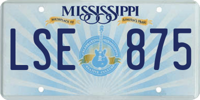 MS license plate LSE875