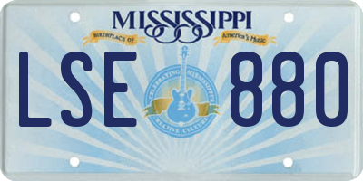MS license plate LSE880