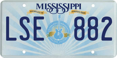 MS license plate LSE882