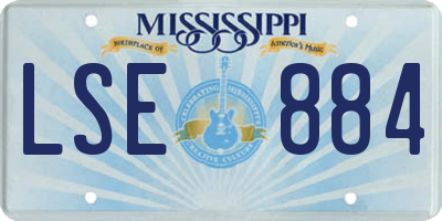 MS license plate LSE884