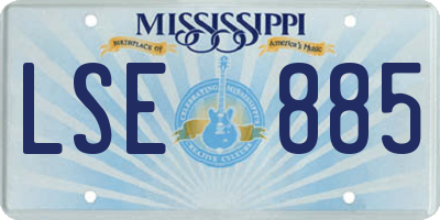 MS license plate LSE885