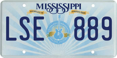 MS license plate LSE889