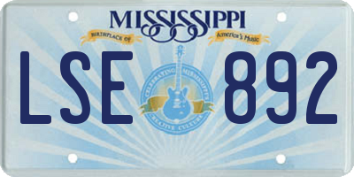 MS license plate LSE892