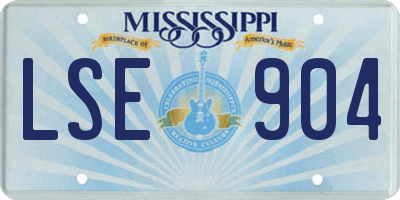MS license plate LSE904