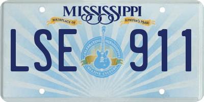 MS license plate LSE911