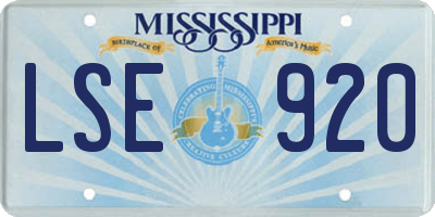 MS license plate LSE920