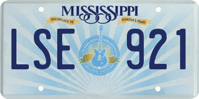 MS license plate LSE921