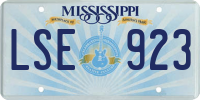 MS license plate LSE923