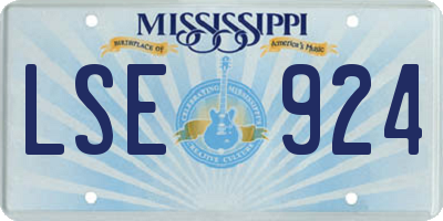MS license plate LSE924
